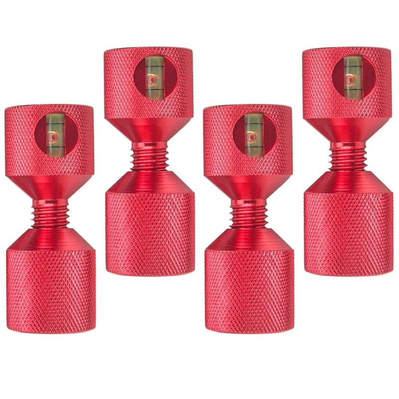 CNRAQR 1-1/8" Two Hole Pins Built-in Level 6061 Aluminum 2 Hole Flange Alignment Pin with Anodized Oxide Red Finish 4Pcs - Image 1
